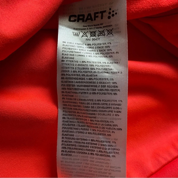 Craft bright orange athletic skort sport skirt Sz M - Picture 6 of 8
